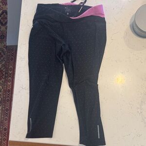 Nike Black and Purple Dri Fit running crop Leggings